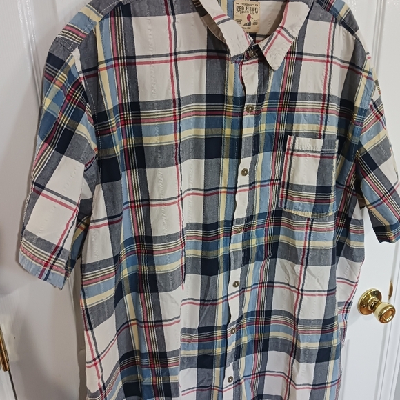 Red Head Brand Co short sleeve button front plaid shirt size 3XL - Picture 2 of 6